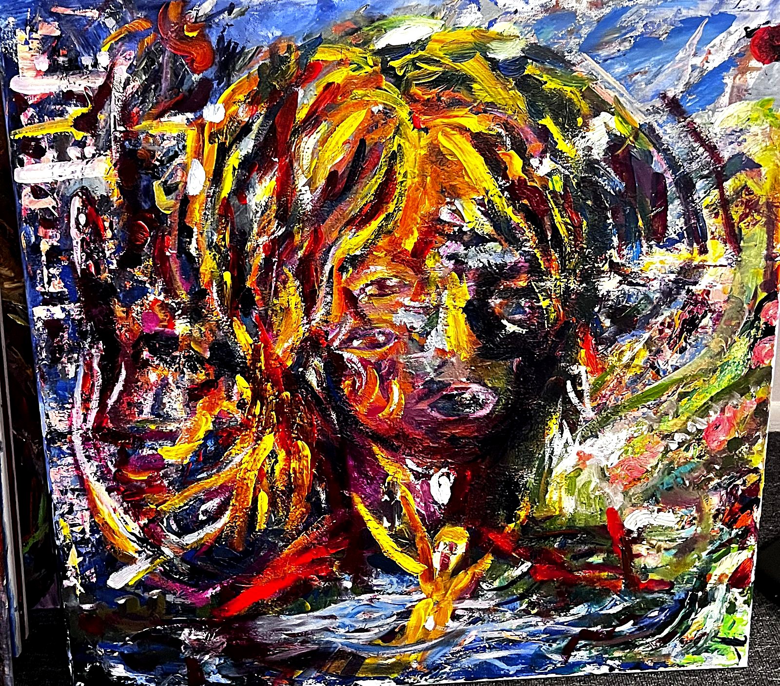 Saguaro Static, painting by Dylan Blanchard